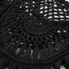 Donne sexy Wee Crochet Bikini Copertura Nappina Fringe Cavalna da bagno a maglia da bagno Swimsuit Beachwear Black Saida de praia