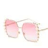 Wholesale-New Fashion Designer Women Brand Large Frame Ultraviolet-proof Pearl Sunglasses Pearls Sea Beach Sand-proof Sunglass wholesale