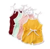 Kids Designer Clothes Baby Girls Suspender Rompers Infant Summer Cotton Breathable Jumpsuits Newborn Fashion Onesies Climb Clothes B823