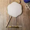 Handmade White Blank Vintage Hand Fans Bamboo Handles Chinese Traditional Mulberry Silk Fan Dance DIY Hand Painting Embroidery