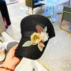 Mode luxe designer glinsterende pailletten 3d bloem zomer ademende holle baseball caps zonnehoeden voor dames5839271