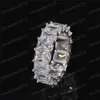 Iced Out Hiphop CZ Stone Rings Bling 18K Gold Plated Diamond 925 Sterling Silver Ring Mens Hip Hop Jewelry