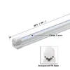 LED-winkel Lichte armatuur 8ft 72W Integrated Double Row LED T8 Tube Light 6000K 72W 7200Lm voor garage, kelder, magazijn, workshop 25-pack