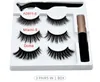 Magnetic False Eyelash Eyeliners Magnet Eye Lash Set 3 Par Ögonfransar Eyeliner Tweezer Gratis Ship 3Set