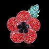 Royal British Legion Brooch Festive Party Supplies UK Remebranse Day Gift Flower Florich Brooch Red Diamante Crystal Montpin