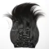 Vmae brasileño InDain Hair 160G Yaki Virgin Human Hair Extensions in Nature Color Clip Ins
