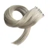 인간의 머리카락 확장에 테이프 100g 피부 위사 회색 머리카락 확장 100 % 실제 레미 인간의 balayage 테이프 머리 확장 40pcs