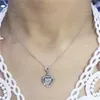 VECALON FASE CUORE PENDANT REALE 925 PENDANTI DI MATRIE DI DAMONIO DI SIGNIO STERING con collana per donne per feste nuziali