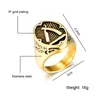 Lujoyce Trendy Gold Color Stainless Steel Ring Barber Shop Decor Razor Ring for Men Jewelry Dropshipping