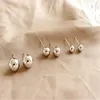 Ny Enkel 925 Sterling Silver Round Ball Stud Örhängen för Kvinnor Öron Piercing Smycken Studs Earings Brincos Fine Smycken