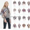 40 Kolory Kobiety Plaid Szaliki Siatka Tassel Wrap Oversized Check Shawn Neckerchief Winter Neckerchief Lattice Triangle Koc Scarf Darmowa Wysyłka