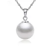 925 Sterling Silver Hängsmycke Halsband Freshwater Pearl Pendant Halsband Långkedja Halsband Smycken Bröllop Kvinna Fina Smycken