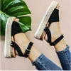 Cunhas sapatos para mulheres salto alto Sandálias Sapatos de verão 2019 Flop Chaussures Femme Platform Sandals 2019 Plus Size