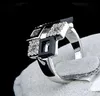 OL anello quadrato a quadri in bianco e nero, anelli di dito placcati in oro 18 carati con diamanti simulati, moda 2016 gioielli da sposa in oro da donna