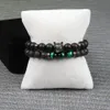 Green Eye Wolf Jewelry Lion Bracelets Whole 5 Sets 8mm Stone Beads Baseball Crown Stainless Steel Football Bracelet For Love229H