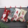 2019 Julgran Ornaments Santa Socks Holiday Decoration Presentpåse Animal Carton Red Comics för pojke