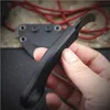 Pequeno tático karambit garra faca 440c preto de pedra lava lâmina g10 punho com kydex