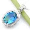 10 pièces luckyshine 4 couleurs en option cadeau de vacances bijoux tourmaline gemmes argent vintage colliers pendentifs bijoux de mode gratuit