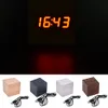 LED Alarm Clock LED display eletrônico Digital Desktop relógios de mesa de madeira Digital Alarm Clock USB Voice Control Horloge