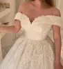 2020 arabo Aso Ebi scintillante pizzo abiti da sposa in rilievo Sweetheart una linea di abiti da sposa sexy abiti da sposa d'epoca JJ205