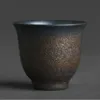 kiln手作りレトロティーボウルビンテージブラックコース陶器ティーカップJingdezhen Jingdezhen日本風の性格ティーセンターマスターカップ