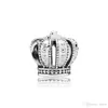 Nowy Klasyczny 925 Sterling Silver Crown Charm Zestaw Oryginalny Pudełko na Pandora DIY Bransoletka Koraliki Europejskie Koraliki Akcesoria Biżuteria