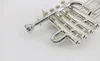 Professional New Silver Piccolo Trumpet 4 Piston Horn Bb/A 2 Leadpipe Mouthpiece