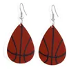 Boucles d'oreilles pendantes en cuir de baseball Boucles d'oreilles en forme de goutte Bijoux de mode Fans de sport féminin Fans Cadeau d'anniversaire Bijoux