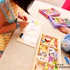 Livraison gratuite en bois bébé enfant petit ours changer de vêtements jouet garçon et fille bébé Puzzle stéréoscopique Jigsaw puzzle blocs jouet 3 ans à