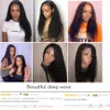 Brazilian Deep Wave Hair Weft Unprocessed Brazilian Deep Curly Hair Bundle 4Pcs Brazilian Virgin Human Hair Weaves Natural Black