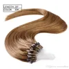 Estensione dei capelli Micro Ring di alta qualità INDIAN REMY 100% capelli umani 0,8 g / s 200 s / lotto Colore marrone