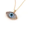 Evil Eye Pendant Necklace Women Handmade Gold Chains Necklaces Natural Stone Necklace