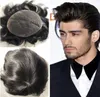 اللون الأسود الطبيعي 1B الباروكة الدانتيل للرجال الأسود Toupee Mens Lace Gockets Hair Presentive Virgin Malayshian Hairpieces 7708583