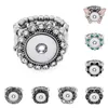 12MM Fashion Chunk Snap Button Rings Noosa Metallo cristallo Interchangeabale Ginger Snaps Anelli elastici regolabili Per donna Uomo Gioielli fai da te