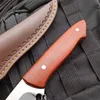 1 Pz Nuovo Sopravvivenza Coltello Da Caccia Staight 7Cr17 Raso Punto di Goccia Lama Full Tang Manico In Legno Coltelli A Lama Fissa Con Fodero in pelle