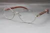 Großhandels-Holz-Brillen-Designer Brillengestell Frauen Hot mit Kastenrahmen Vintage-Brillen Unisex Hot Größe: 55-22-135mm Silber