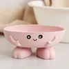 Zeepbakje tarwe stro zeep cartoon vorm badkamer cartoon vorm zeepdoos drainend praktische eenvoudige schone keuken reinigingszepen drain dish box