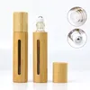 10 ml Bambus Rolle Auf Flasche Mit Roller Glas Kosmetische Container Tragbare Auge Ätherisches Öl Massage Roller Ball Rohr F2935