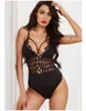 2020 New Deep V Low Chest Sexy Connected Underwear Jumpsuit Lingerie lace Women Black Lace High Quality Sexy Lingerie