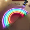 Ny söt regnbåge Neon Sign LED Rainbow Light Lampa för Dorm Decor Rainbow Decor Neon Lamp Wall Decor Christmas Neon Bulb Tube