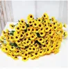 Новый фальшивый цветочный труба Sun Flower Seven Forks Yellow Color Fashion Decorative Artificial Flowers Bwedding