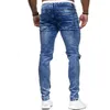 Erkekler için Erkek Yırtık Kot Rahat Siyah Mavi Skinny Slim Fit Kot Pantolon Biker Hip Hop Jeans ile Seksi Helel Denim Pantolon Yeni # G11