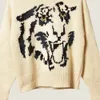 2019 Fall Winter Long Sleeve Round Neck Retro Tiger Print Knitted Pullover Sweater Women Fashion Sweaters D2616118