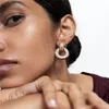 Fashion-new Za Bohemian Sun Flower Drop Earrings for Women Jewelry Trendy Metal Crystal Statement Earrings Accessories Bijoux