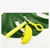 Silicone Banana Keychains Key Ring Pendant Cute Bag Charm Holder for Car Bag Key Chains Accessories Decompression Toys Gift Jewelry Keyrings