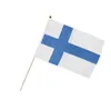 عقدت 14x21cm فنلندا اليد العلم رخيصة الرقمية المطبوعة البوليستر جميع البلدان في الهواء الطلق استخدام في الأماكن المغلقة، وانخفاض الشحن
