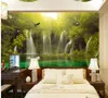 Beau paysage cascade bois paysage tv fond mur wall wall mural papier peint