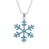 Collana di cristallo con fiocco di neve Film anime 3D La collana di dichiarazione della regina delle nevi Collana con pendente a fiocco di neve