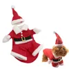 أحمر عيد الميلاد الملابس الحيوانات الأليفة مع قبعة XS-XXL الشتاء الدافئ عيد الميلاد الكلب الملبس الكلب القط الملابس مضحك سانتا كلوز زي للكلاب القط BC VT0948
