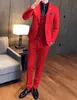 Mens Wedding Suits 2018 빨간 정장 Mens Oranje Pak heren 로얄 블루 파티 DJ 무대 의상 Terno 슬림 피트 턱시도